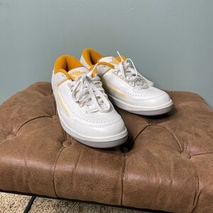 Jordan Orange and White Sneakers